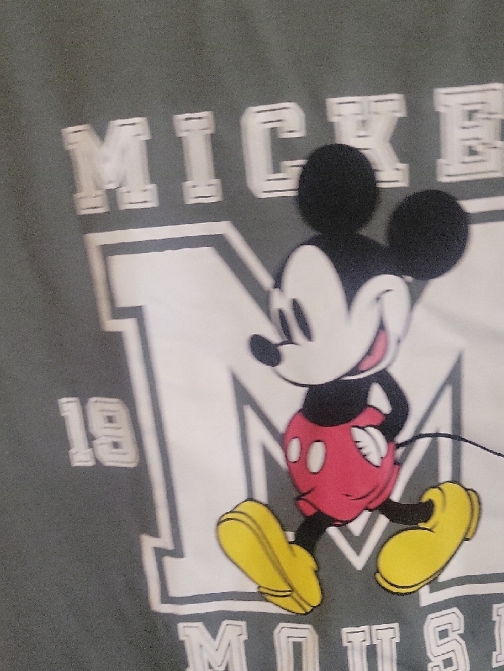 Disney Mickey Mouse Tee - Laurel Wreath Green with White Print - Picture 3 of 4